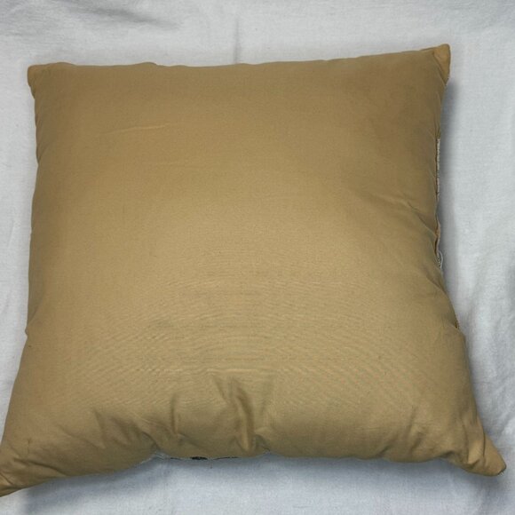 Autumn Leaf Pattern Decorative Throw Pillow 17" X 17"" Beige & Brown Tapestry - Picture 5 of 5